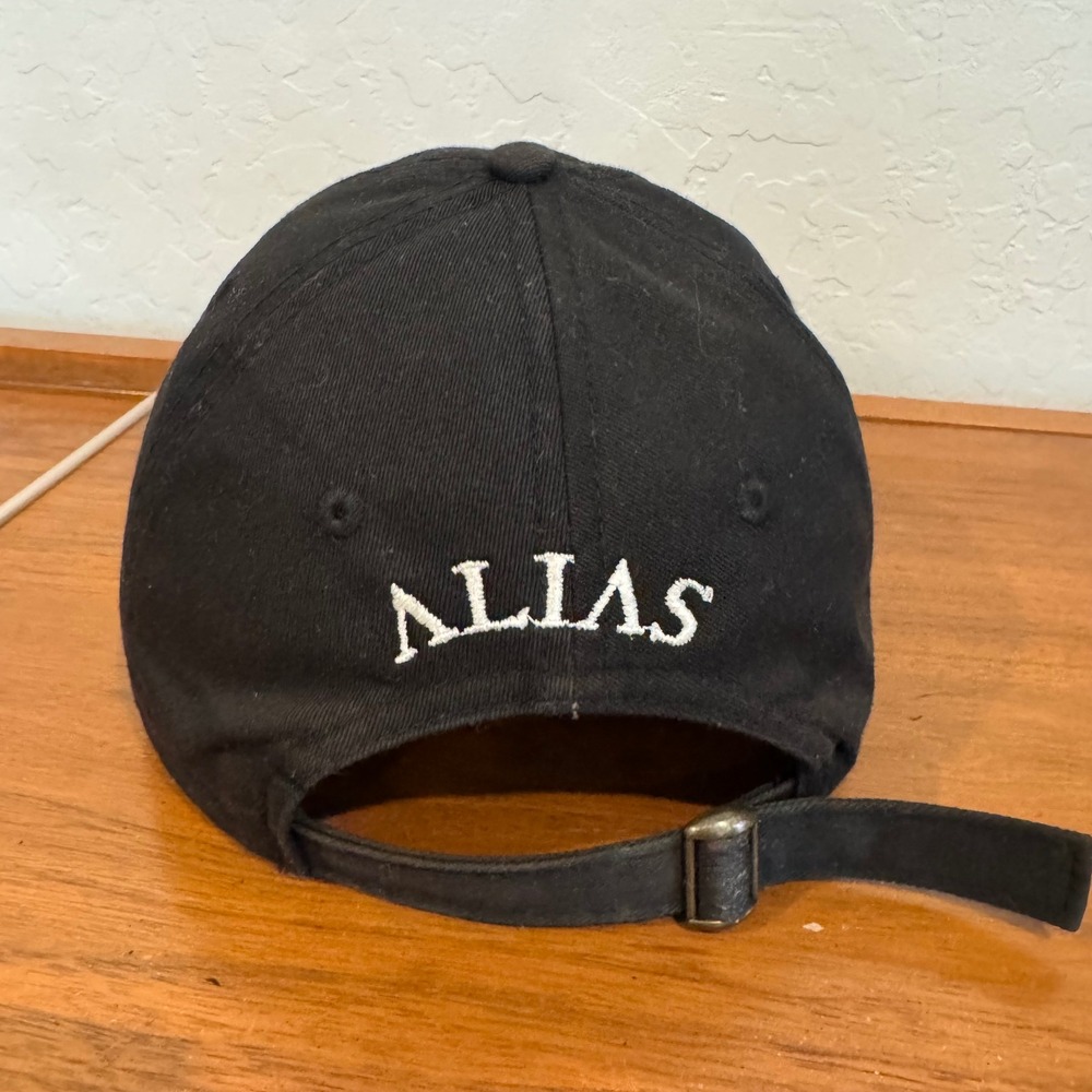 Alias Savage Box Logo Dad Hat Mens OSFM Black Excellent Adjustable Strapback Cap - Picture 5 of 9